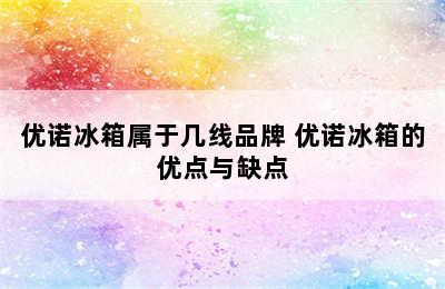 优诺冰箱属于几线品牌 优诺冰箱的优点与缺点